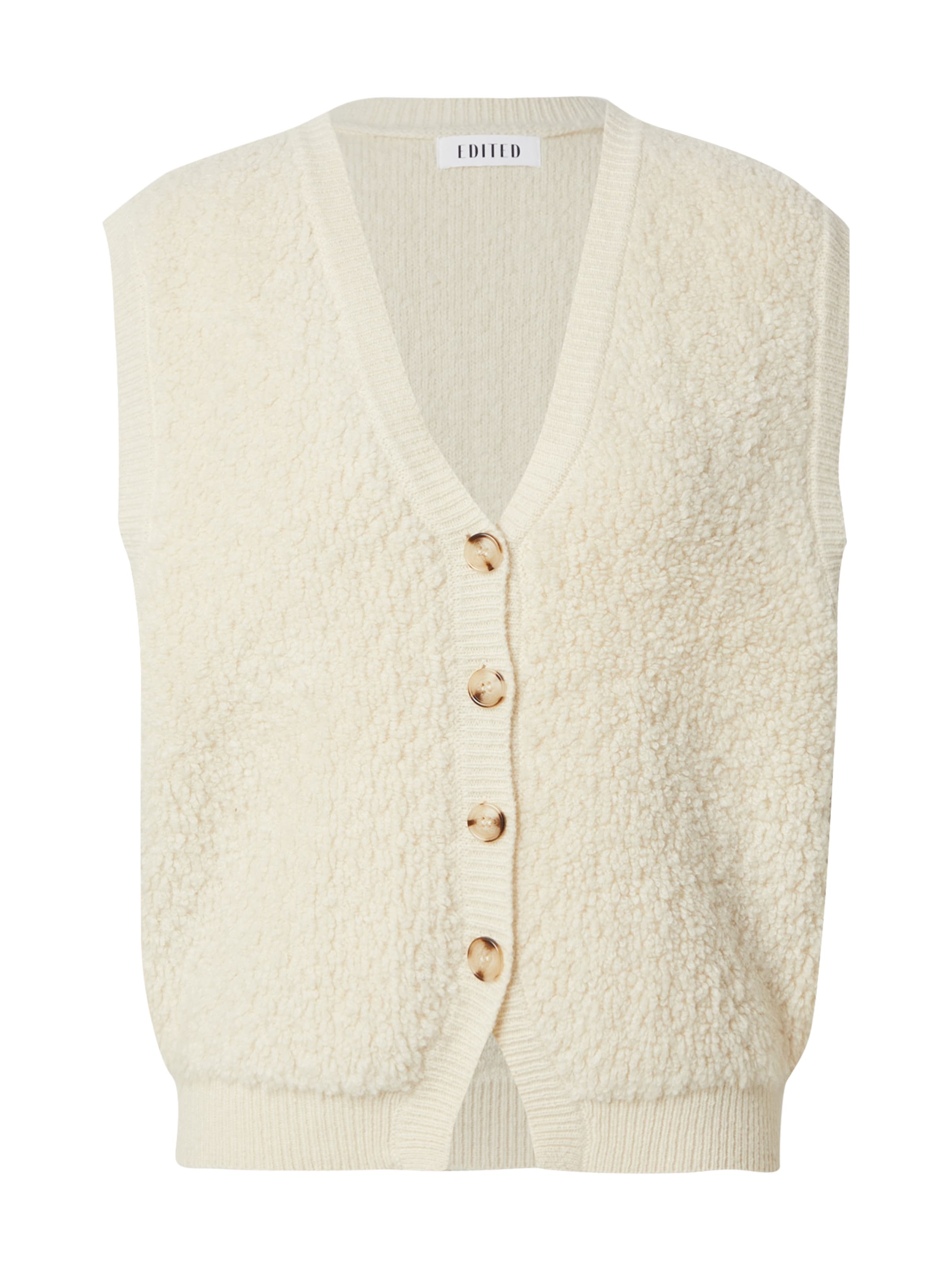 Geacă tricotată 'Yuna' de la EDITED pe bej: față