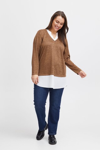 Fransa Curve Pullover 'REXAN' in Braun