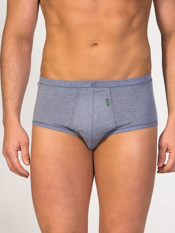 zd ZERO DEFECTS Panty 'Senior Fly Front Brief' in Blue: front