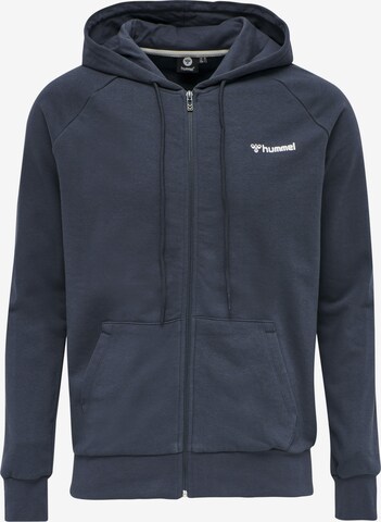 Hummel Sportsweatvest in Blauw: voorkant