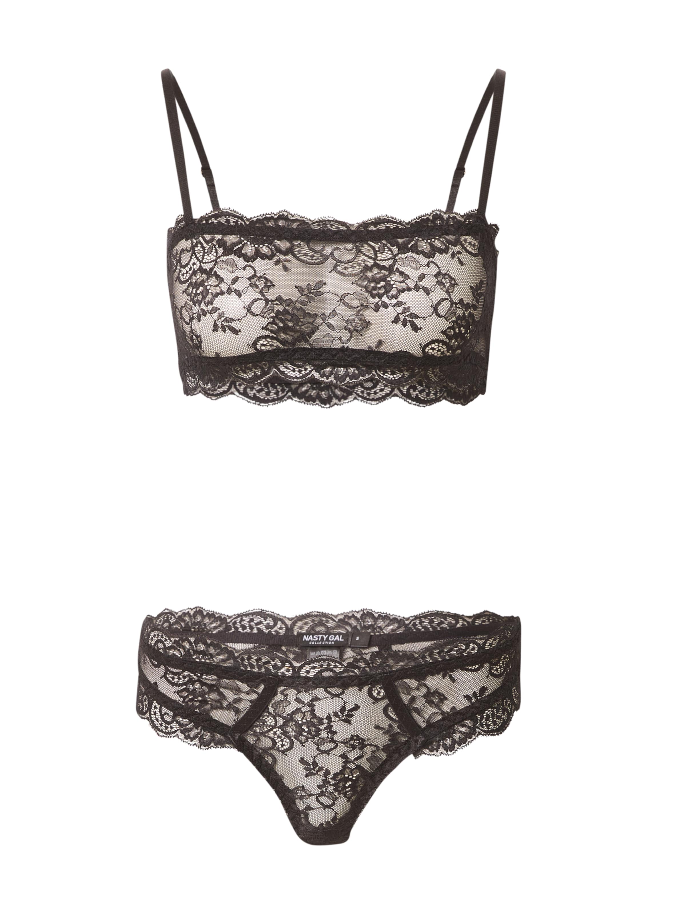 Nasty Gal - Bustier Conjuntos de ropa interior en negro: frente