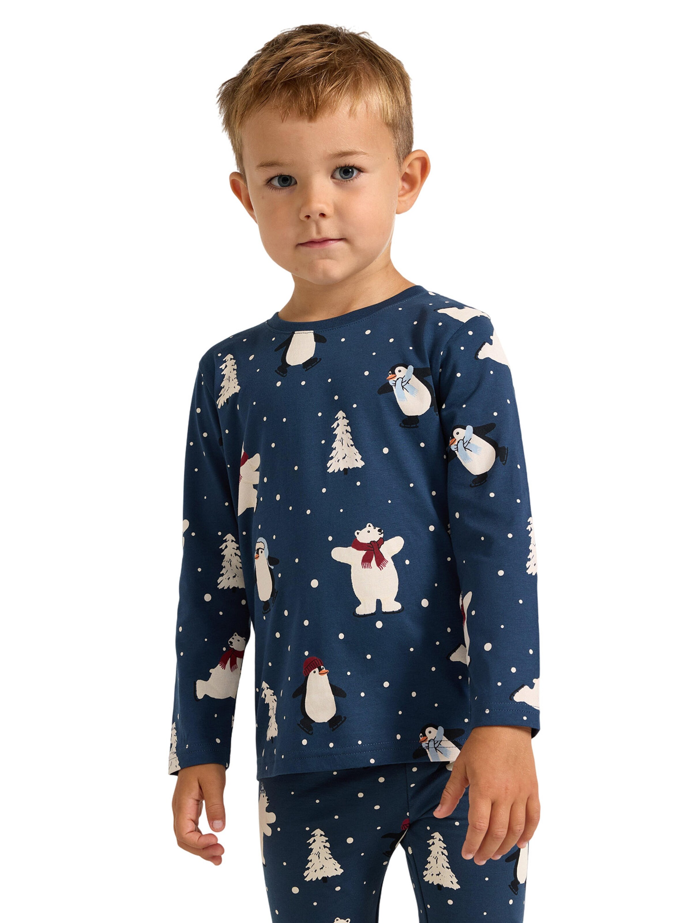 Lindex - Camiseta 'Winter Fun' en azul: frente