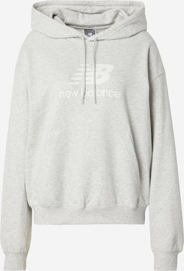 new balance Sweat-shirt 'ESSENTIALS' en gris clair / blanc, Vue avec produit