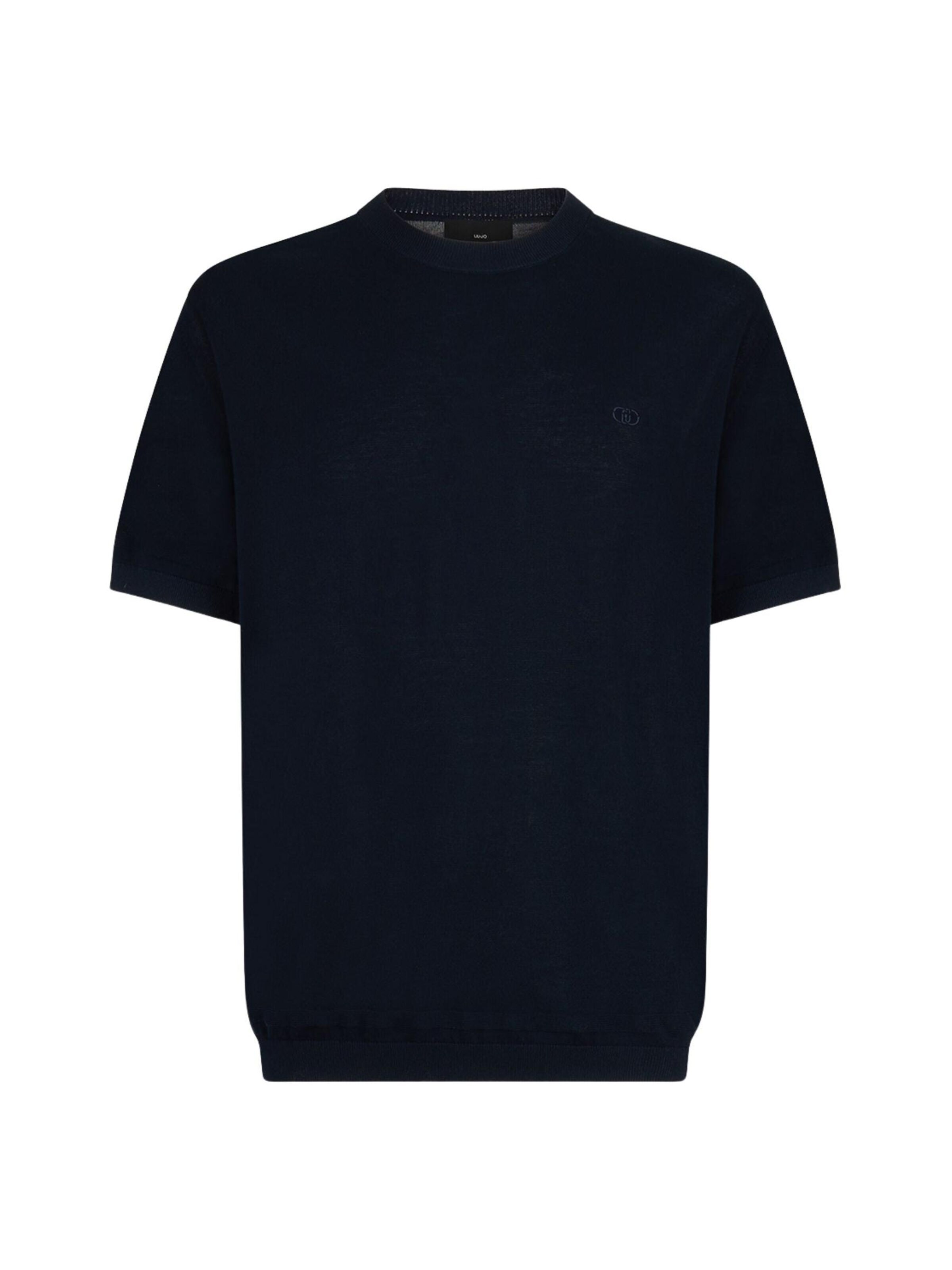 Liu Jo Trui 'LIU JO UOMO MAGLIA SHORTCREPE Maglieria' in Blauw: voorkant