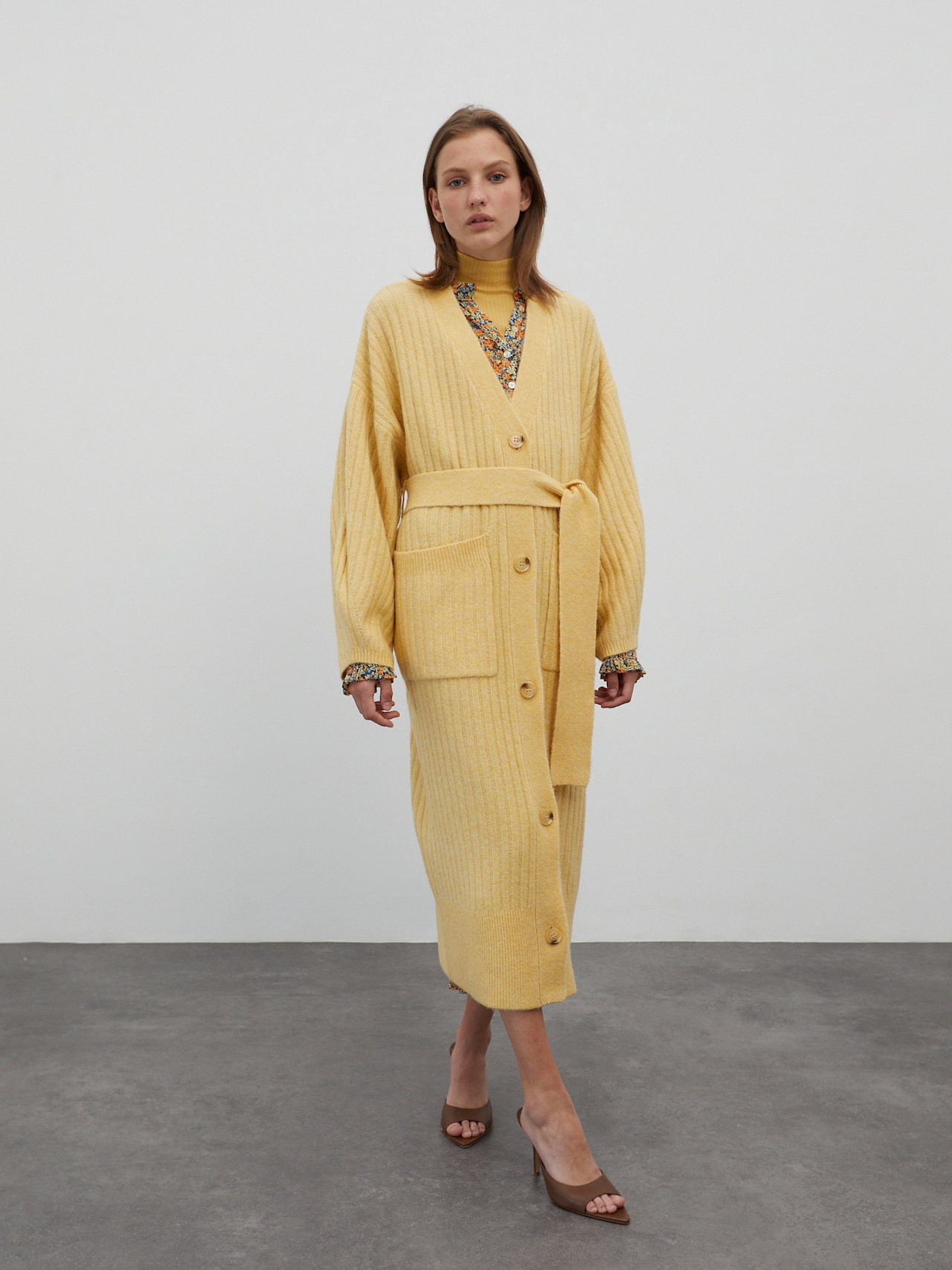 EDITED Producten Gebreid vest 'Yule' Geel gemêleerd