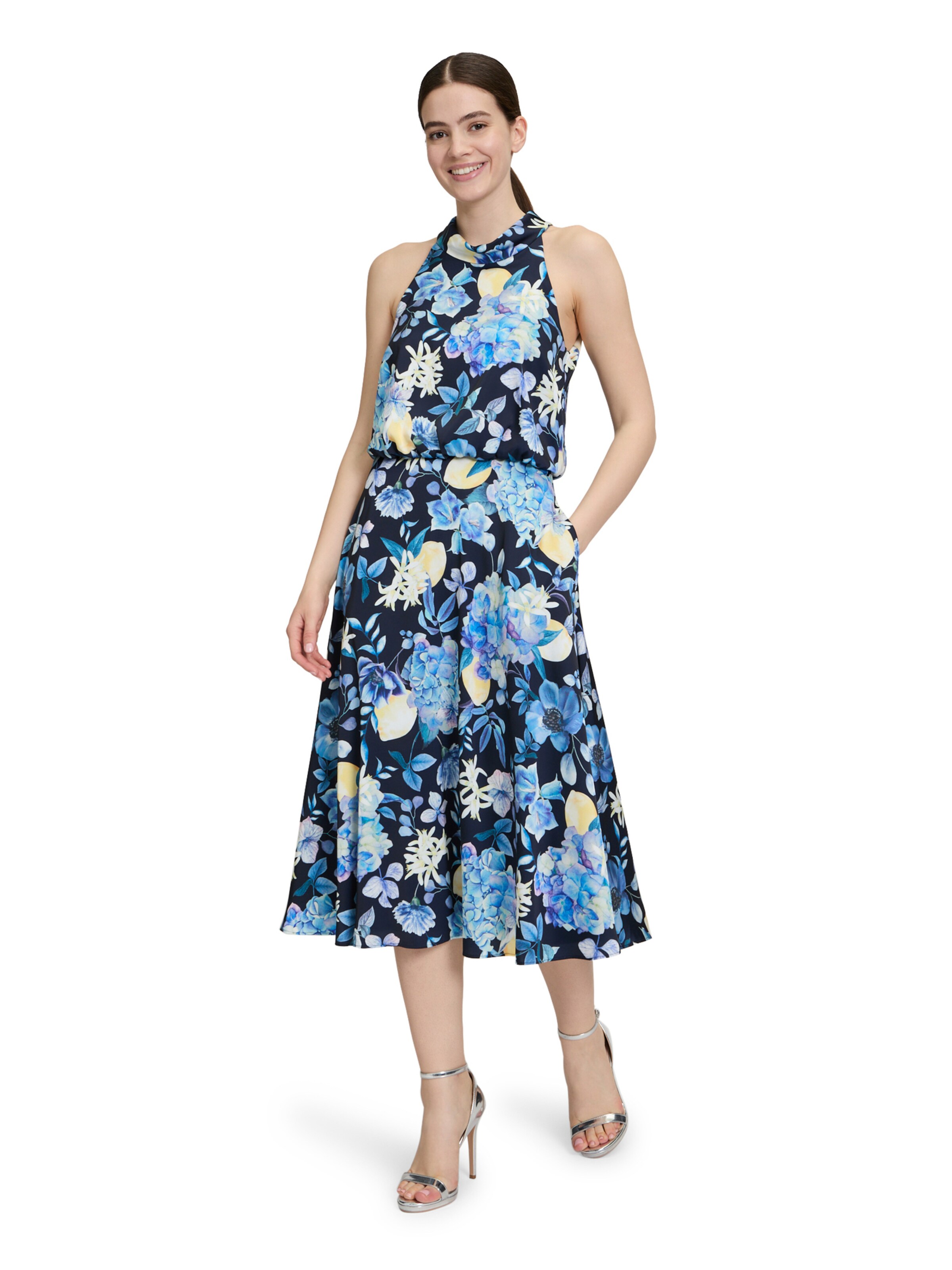 Robe Vera Mont en bleu : devant