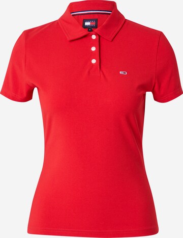 Tommy Jeans Poloshirt 'ESSENTIAL' in Rot: predná strana