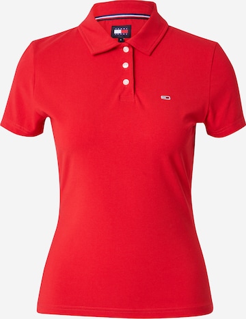 Tommy Jeans Shirt 'ESSENTIAL' in Rood: voorkant