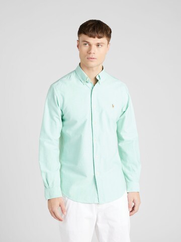 Polo Ralph Lauren Slim fit Overhemd in Groen: voorkant