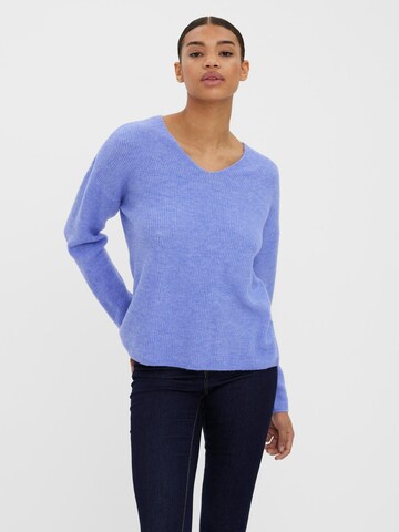 VERO MODA Sweter 'VMcrewlefile' w kolorze niebieski: przód