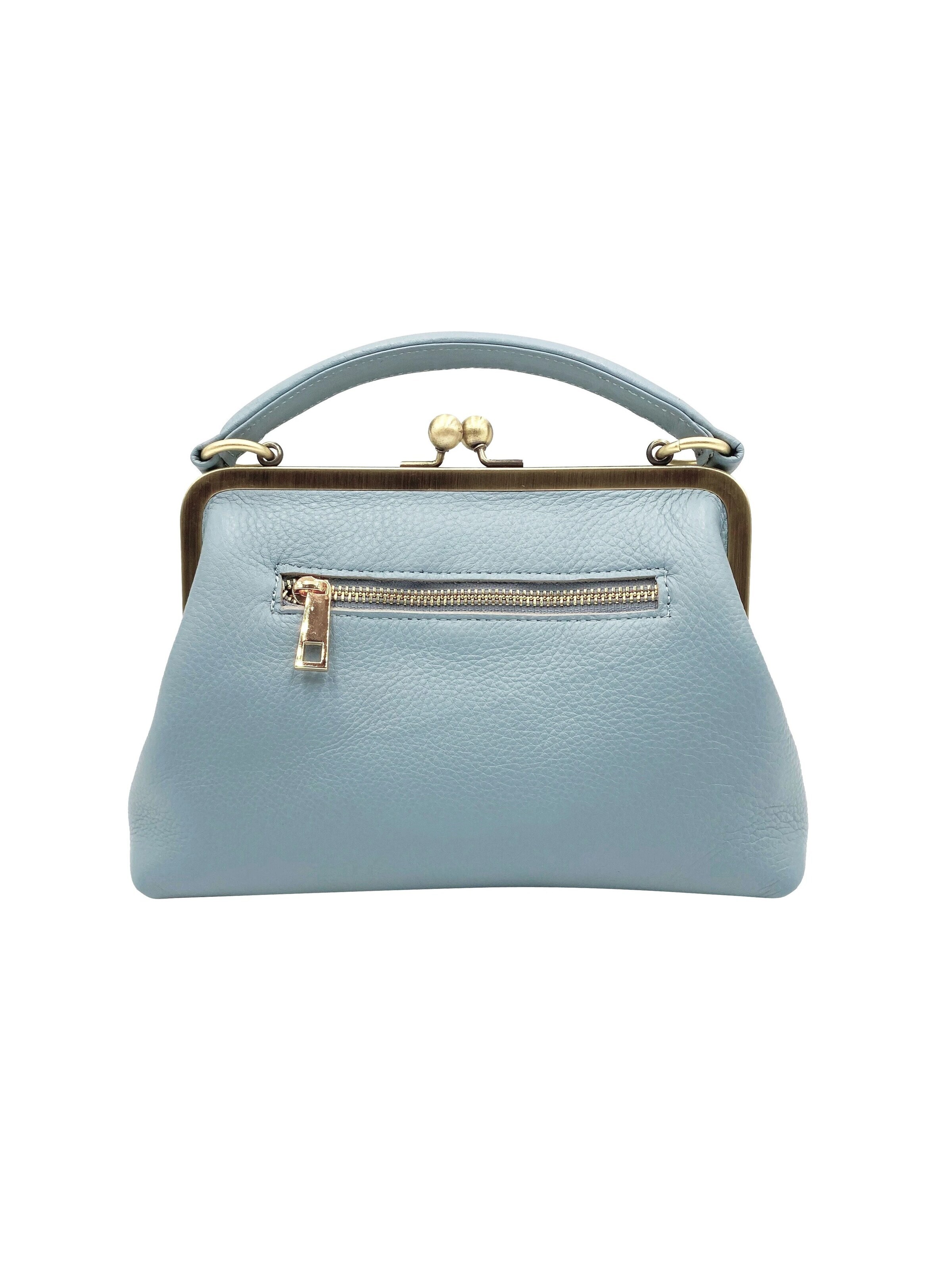 Taschenkinder Handbag 'Kleine Olive – Leder Handtasche & Umhängetasche' in Blue