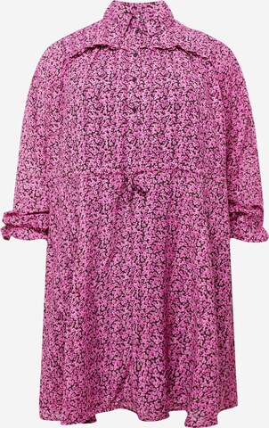 Selected Femme Curve Shirt Dress in Pink: front