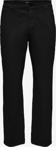 Regular Pantalon chino 'EDGE' Only & Sons en noir : devant