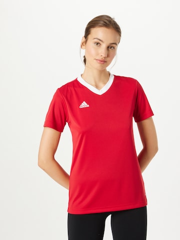 sarkans ADIDAS SPORTSWEAR Sportiska stila krekls 'Entrada 22': no priekšpuses