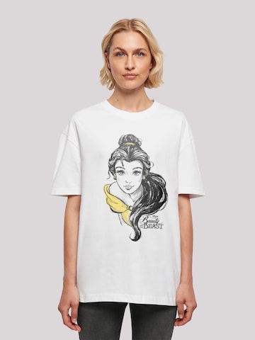 F4NT4STIC Shirt 'Disney Belle Sketch' in Wit: voorkant