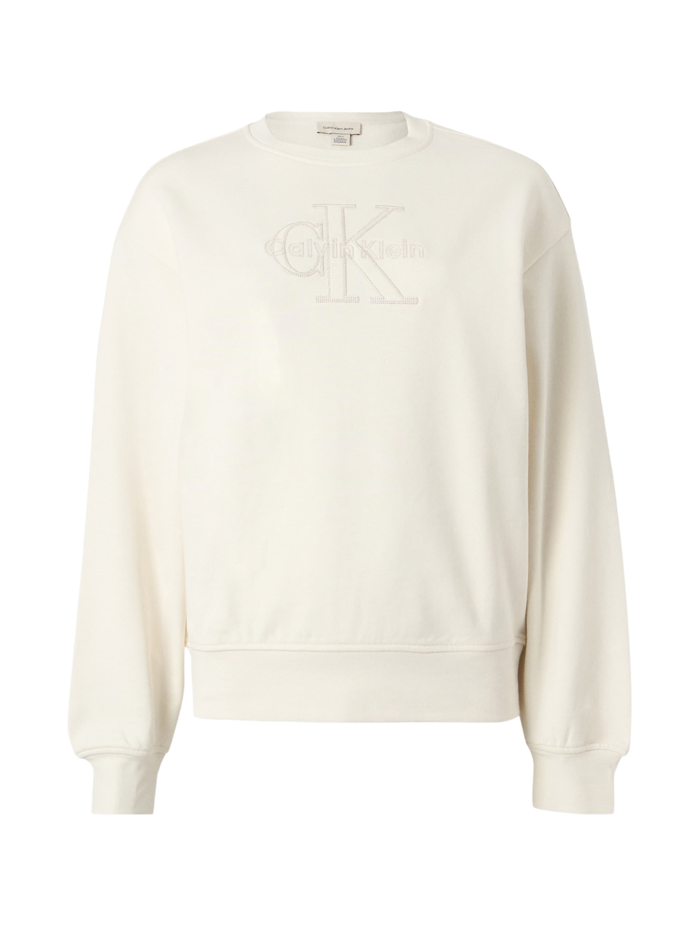 Bluză de molton de la Calvin Klein Jeans pe alb: față