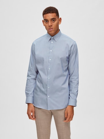 SELECTED HOMME - Ajuste estrecho Camisa de negocios en azul: frente