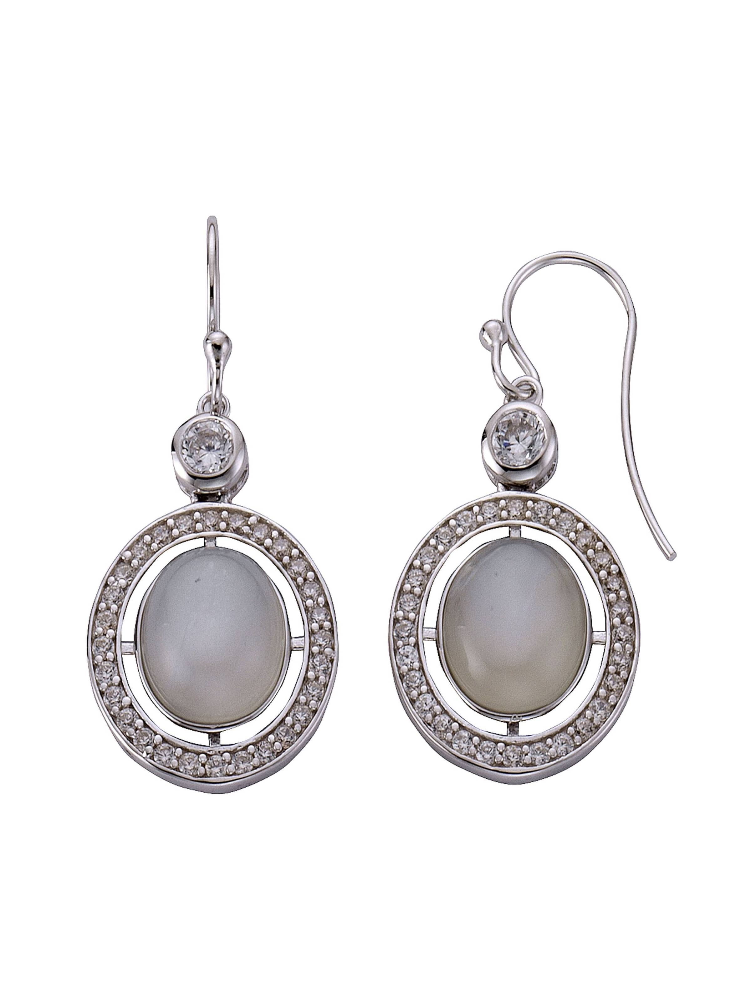 Zeeme Earrings in Silver: front