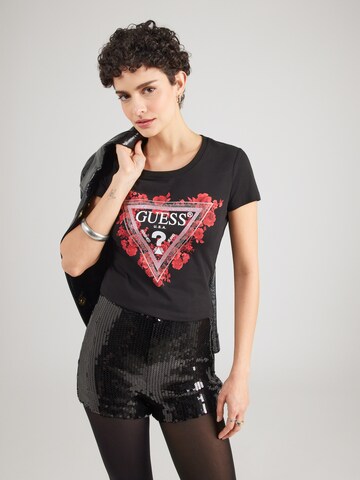 GUESS Тениска в черно: отпред