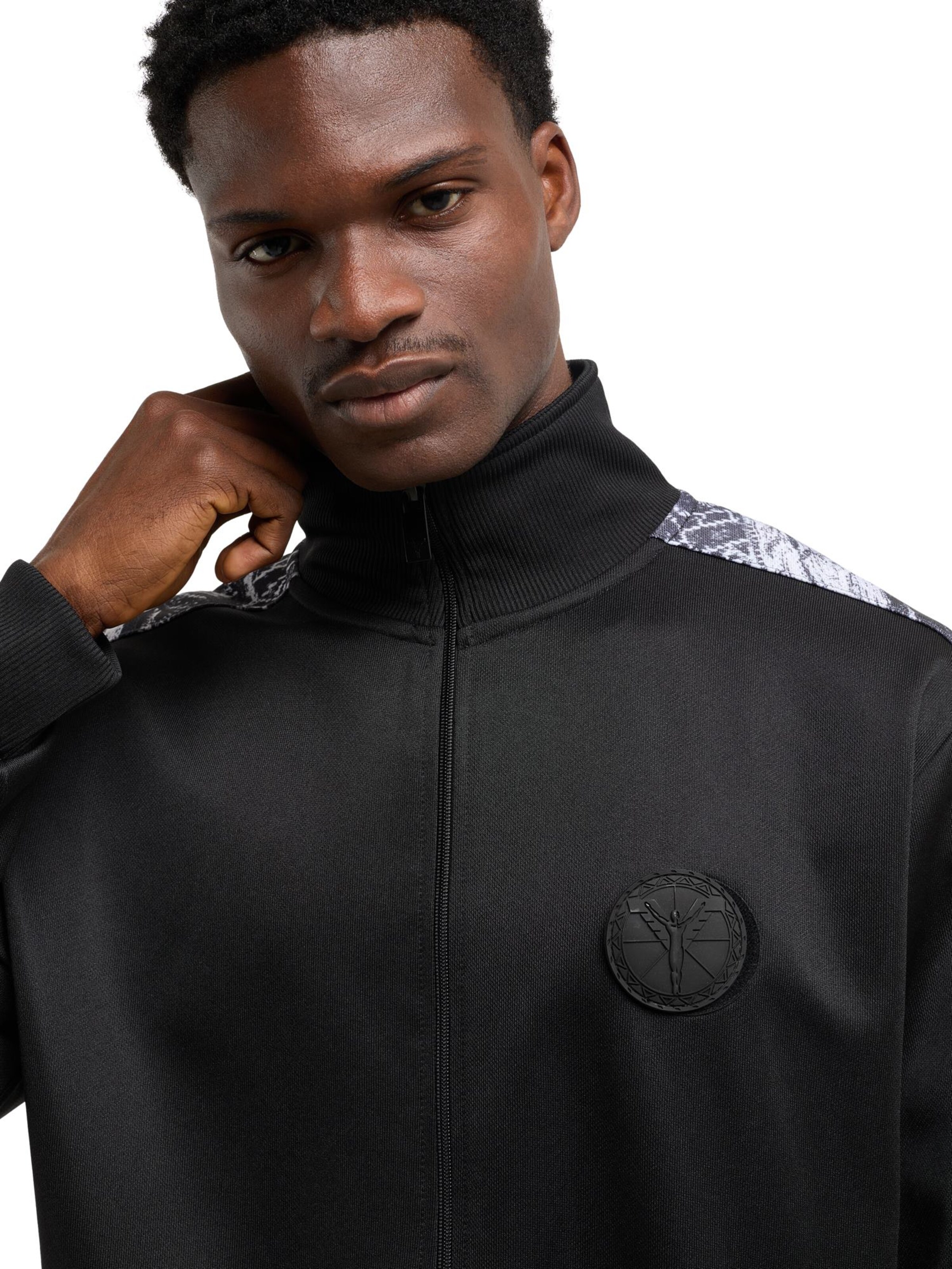 Carlo Colucci Zip-Up Hoodie ' Demelas ' in Black