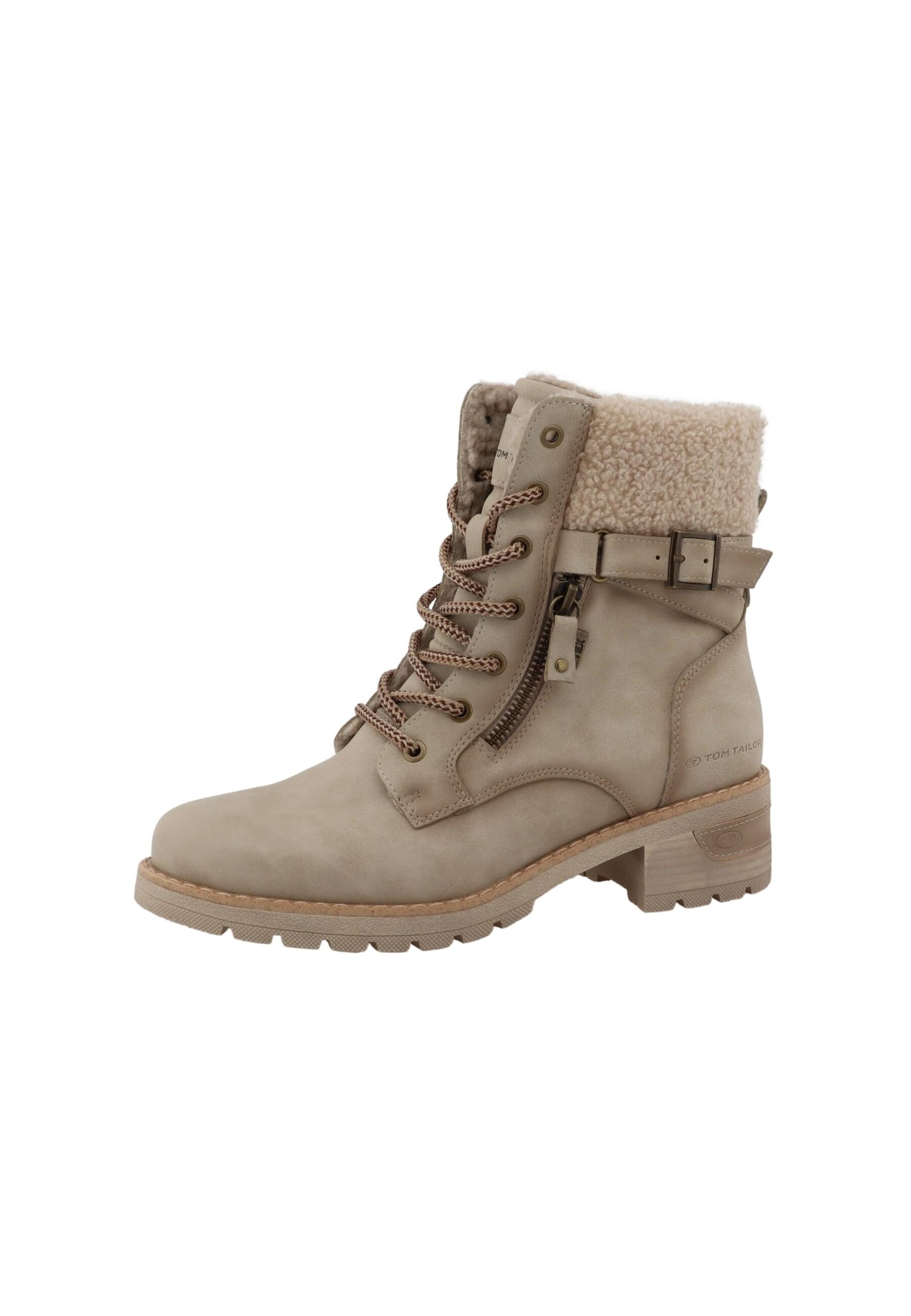 TOM TAILOR Veterlaarsjes in Grijs: voorkant