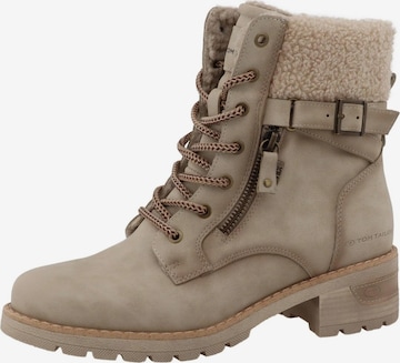 Bottines à lacets TOM TAILOR en gris : devant