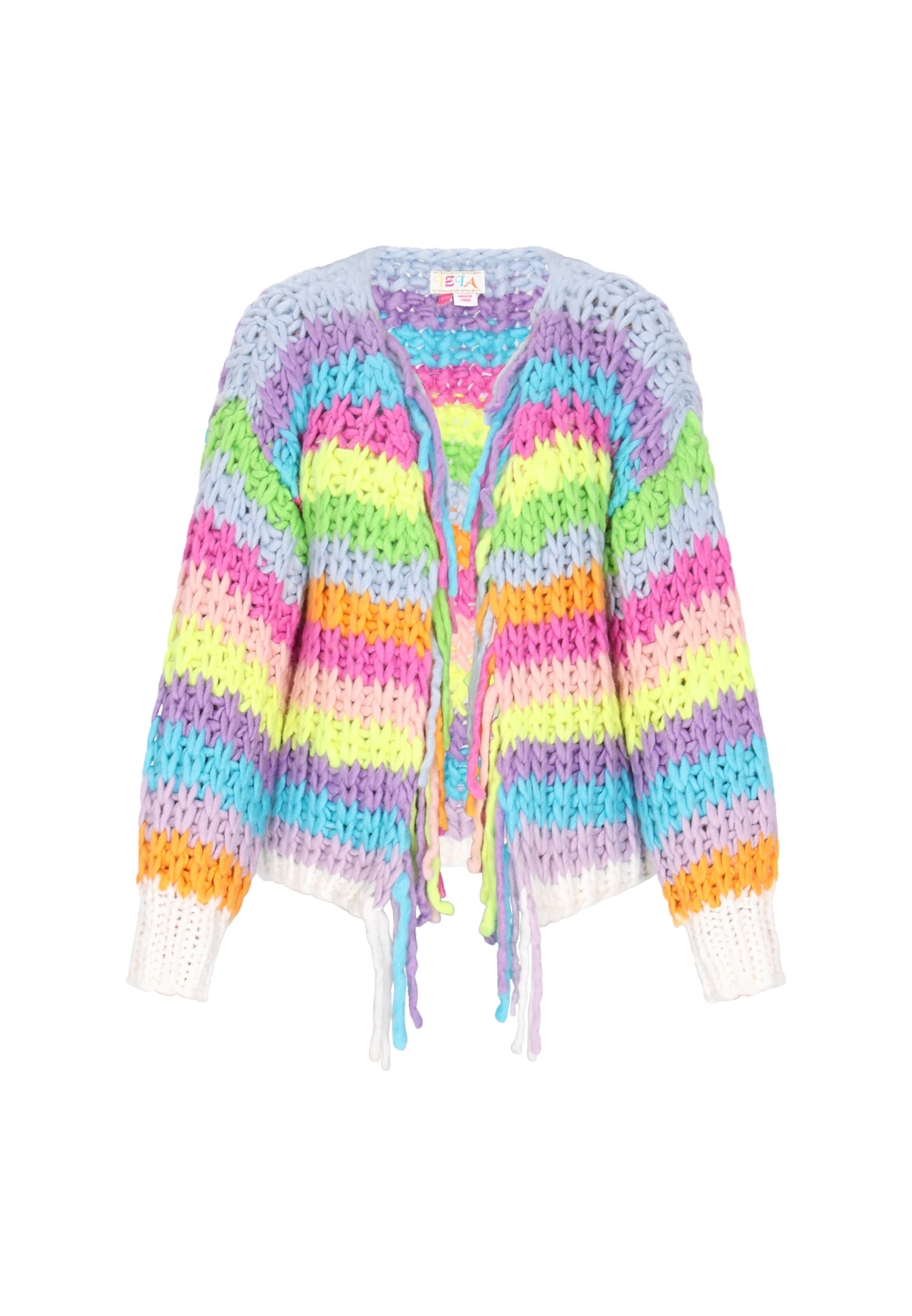 IZIA - Casaco de malha 'Boho' em mistura de cores: frente