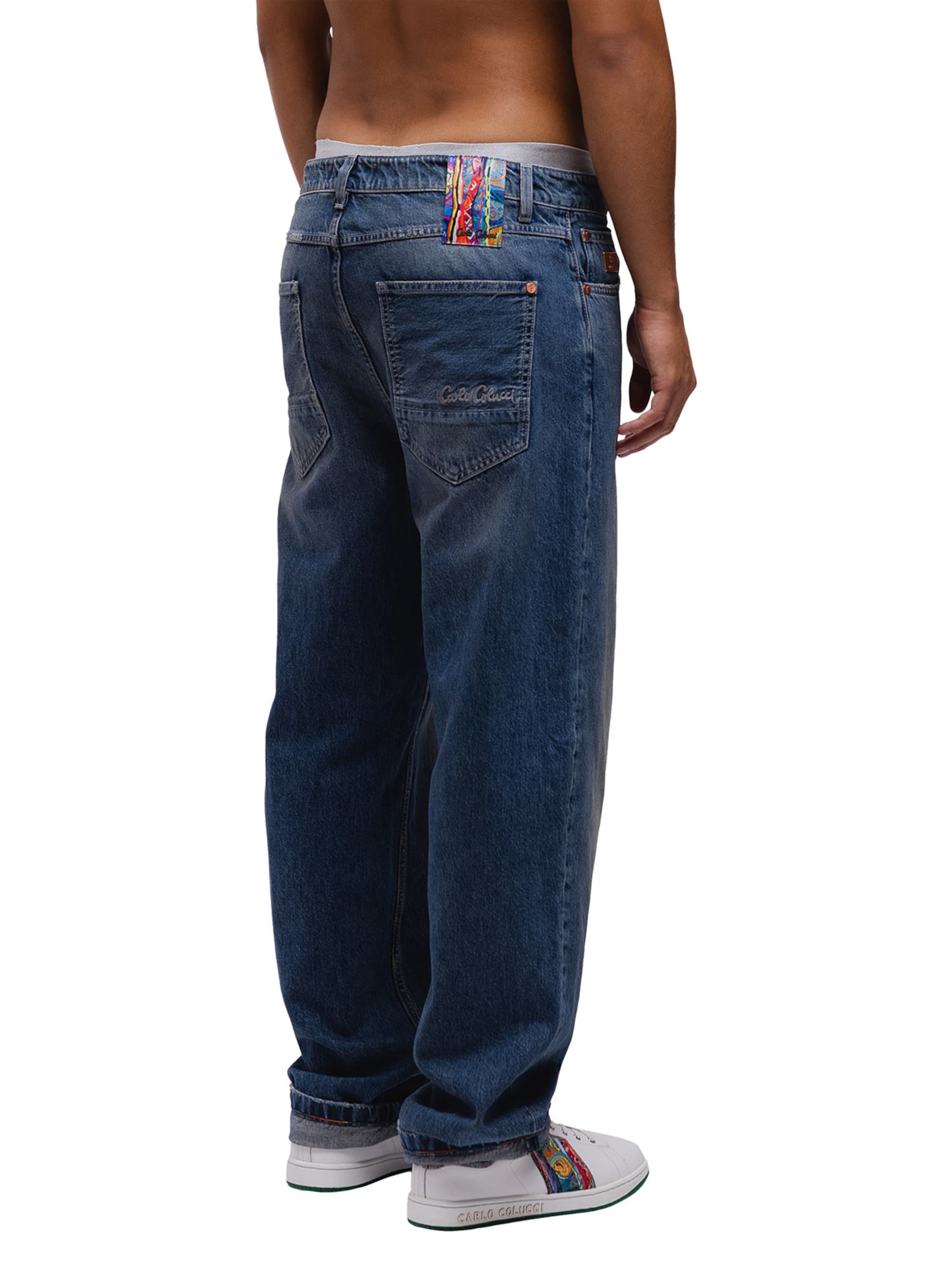 Carlo Colucci Loosefit Jeans 'BRONX' in Blauw