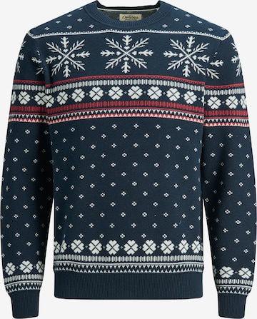 JACK & JONES Sweater 'Snowy' in Blue: front