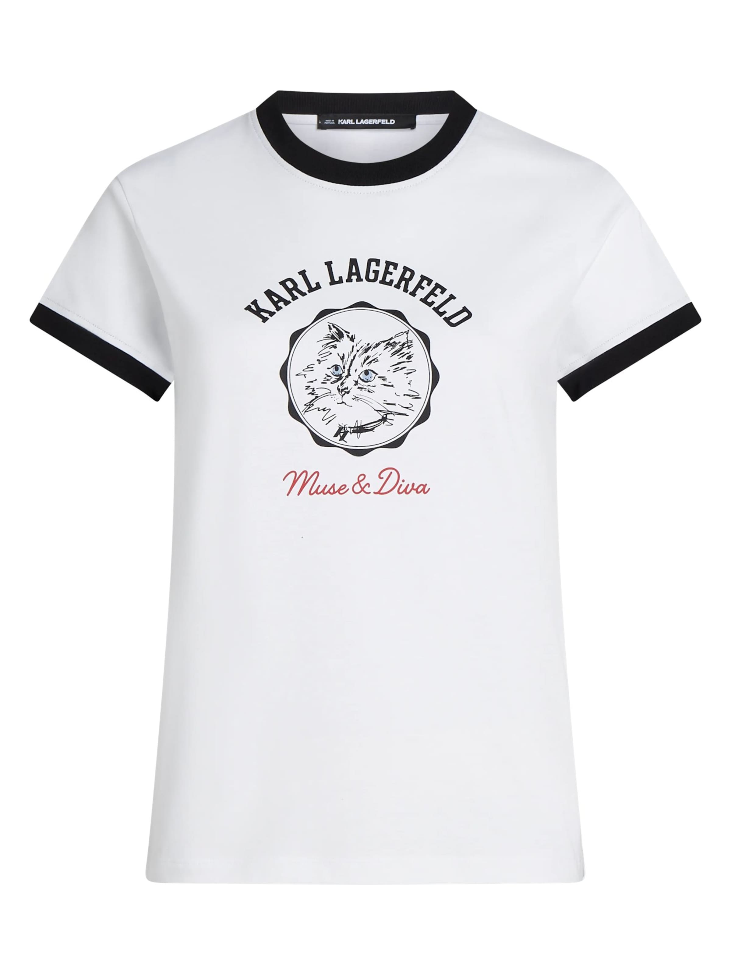 Karl Lagerfeld T-Shirt 'Ikon Choupette Muse' in Weiß: Vorderseite
