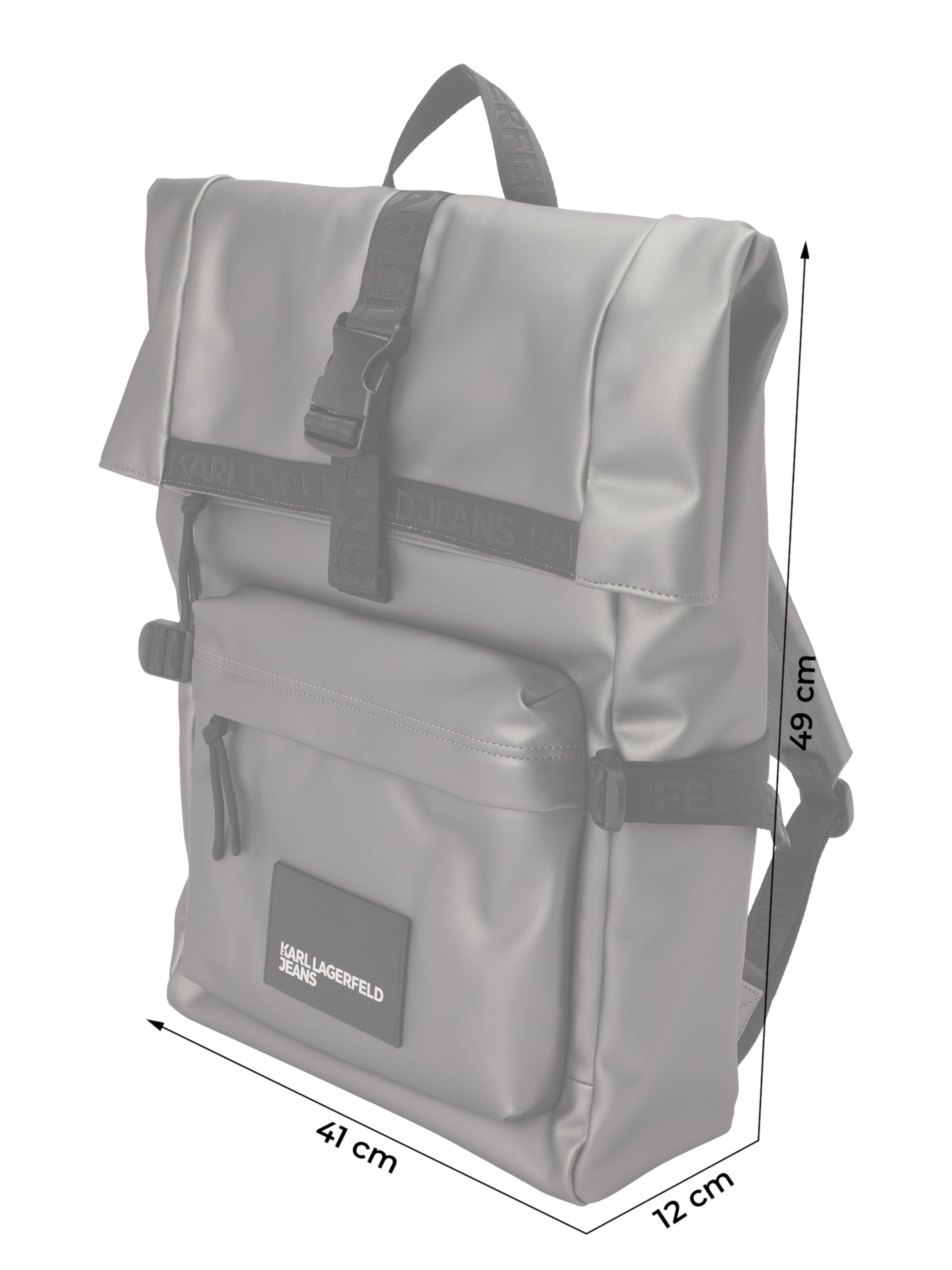 KARL LAGERFELD JEANS Раница в черно / сребърно / бяло, Преглед на продукта