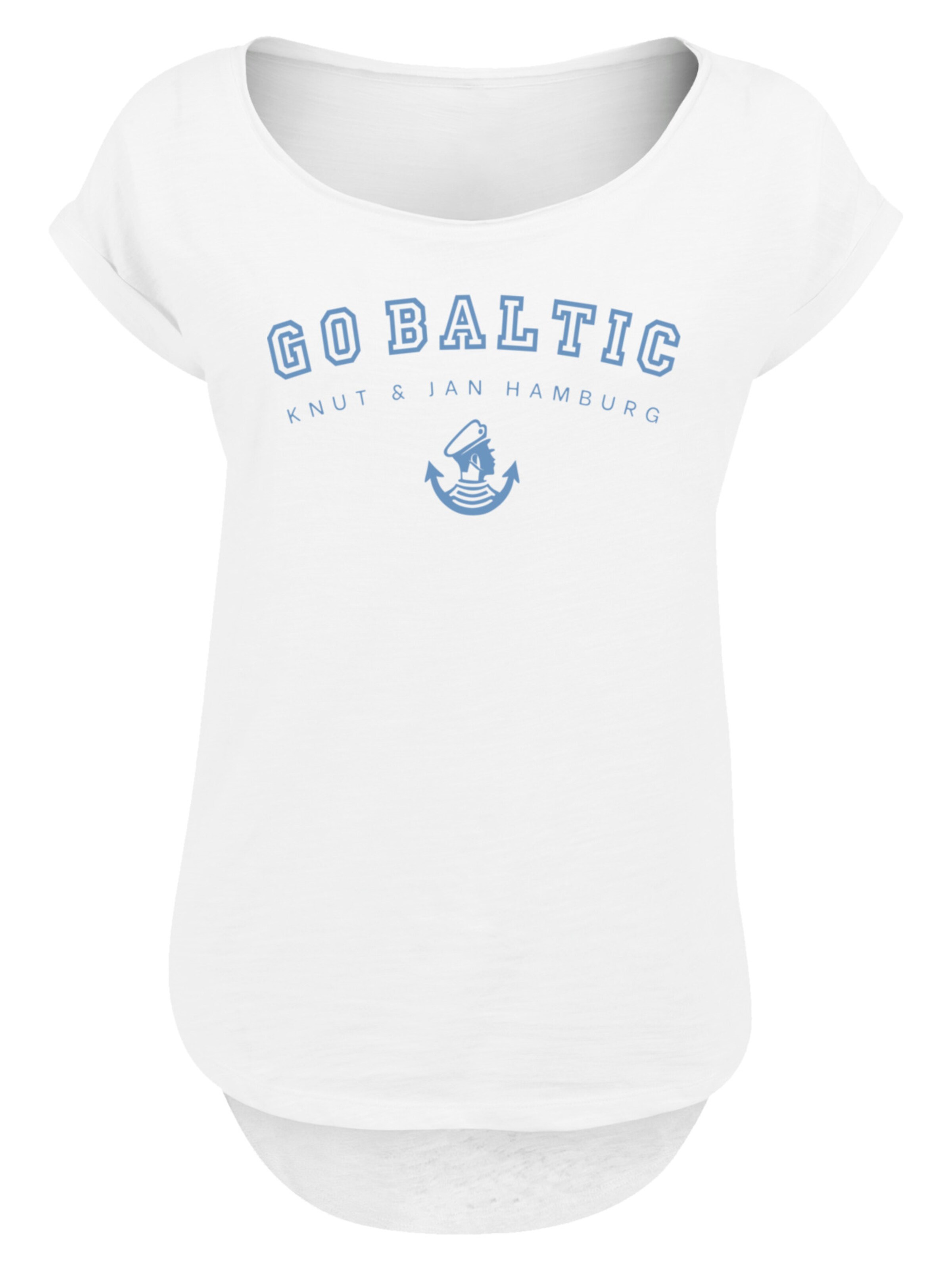 F4NT4STIC Shirt 'Go Baltic Ostsee Knut & Jan Hamburg' in Wit: voorkant