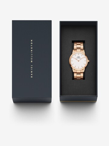 Daniel Wellington Analoog horloge 'Iconic Link RG White' in Goud