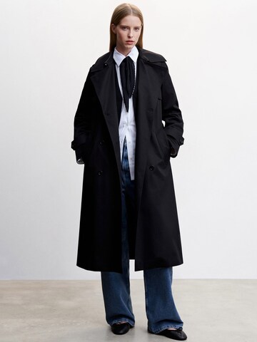 MANGO Between-Seasons Coat in Black