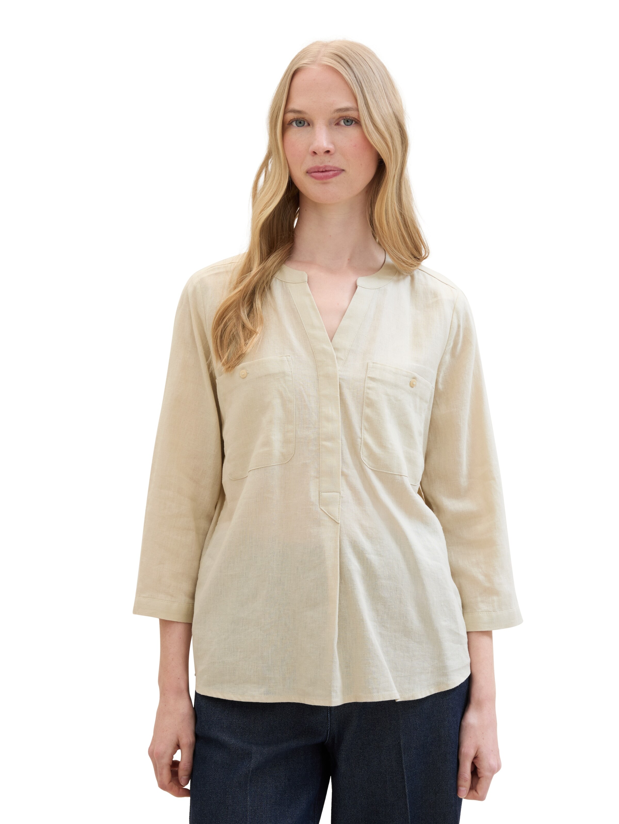 TOM TAILOR Blouse in Beige: front