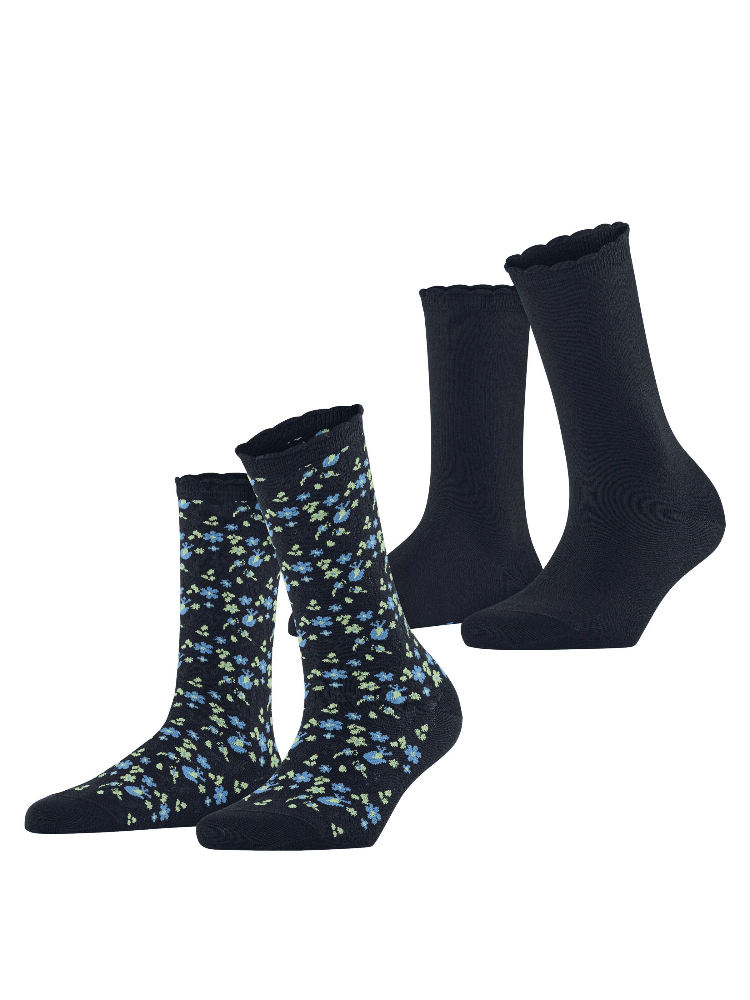 ESPRIT Socken 'Flower Meadow 2-Pack'‌‌‌‌‌‌‌‌‌‌ in Blau: Vorderseite