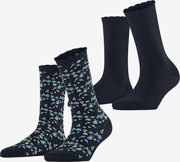 ESPRIT Socken 'Flower Meadow 2-Pack' in Blau: Vorderseite