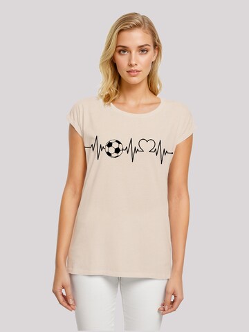 T-shirt 'Heartbeat Soccer' F4NT4STIC en beige : devant