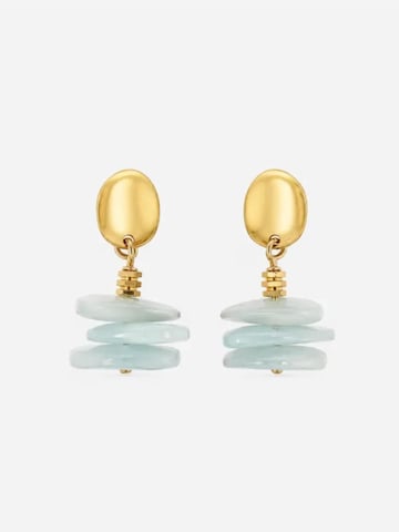 THE GEM STORIES JEWELRY Oorbellen 'Aquamarine Chips Earrings' in Blauw: voorkant