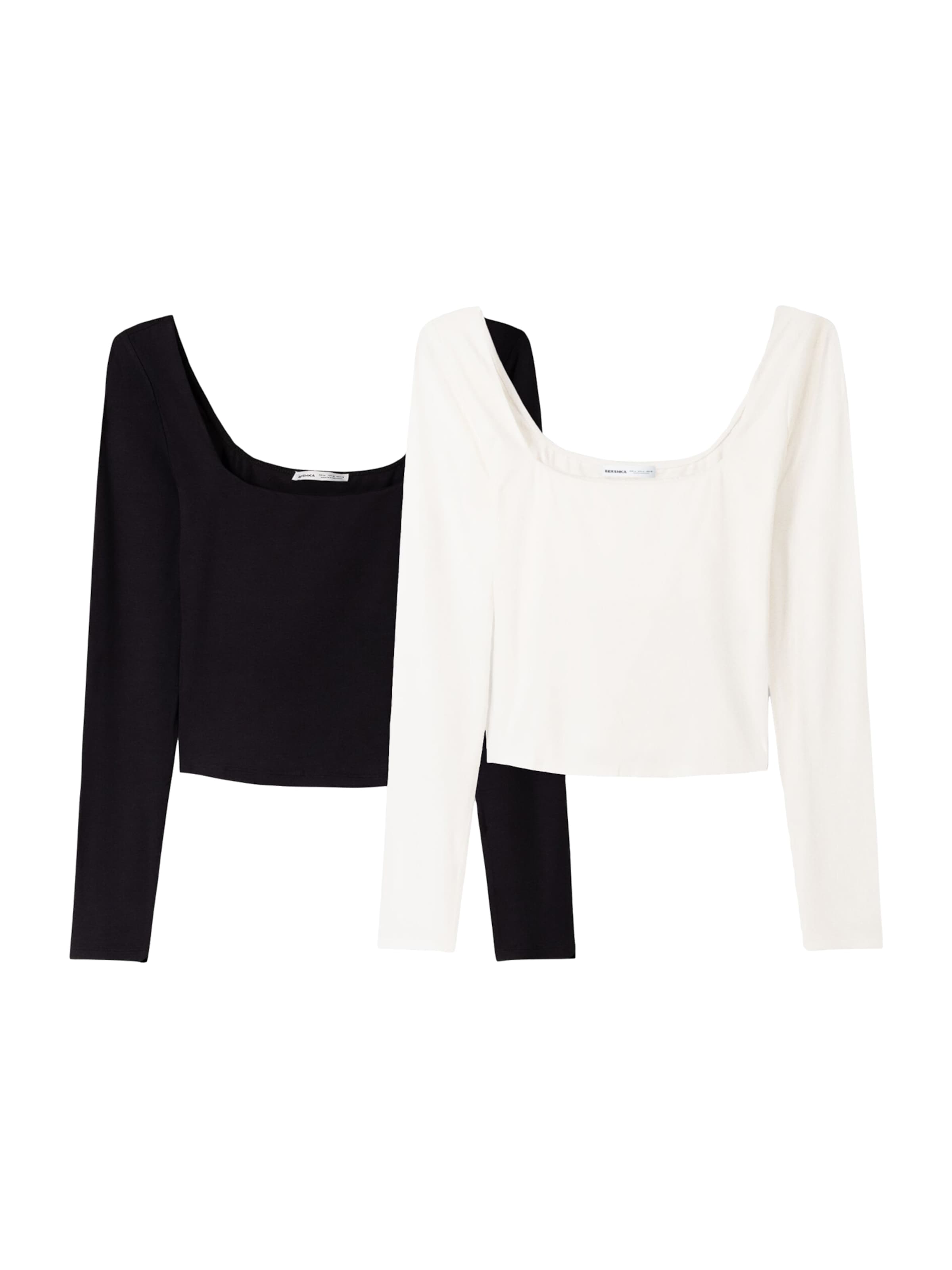 Bershka Тениска в черно: отпред