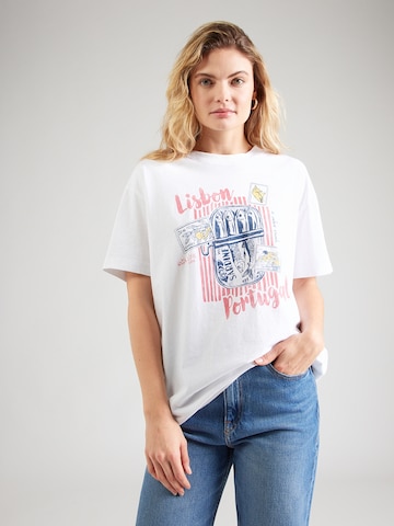 Abercrombie & Fitch Tričko 'LISBON' - Biela: predná strana