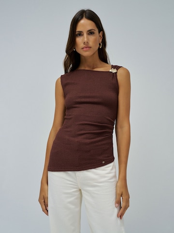 Salsa Jeans Top in Bruin: voorkant