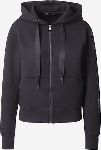 GUESS - Sudadera con cremallera en negro: frente