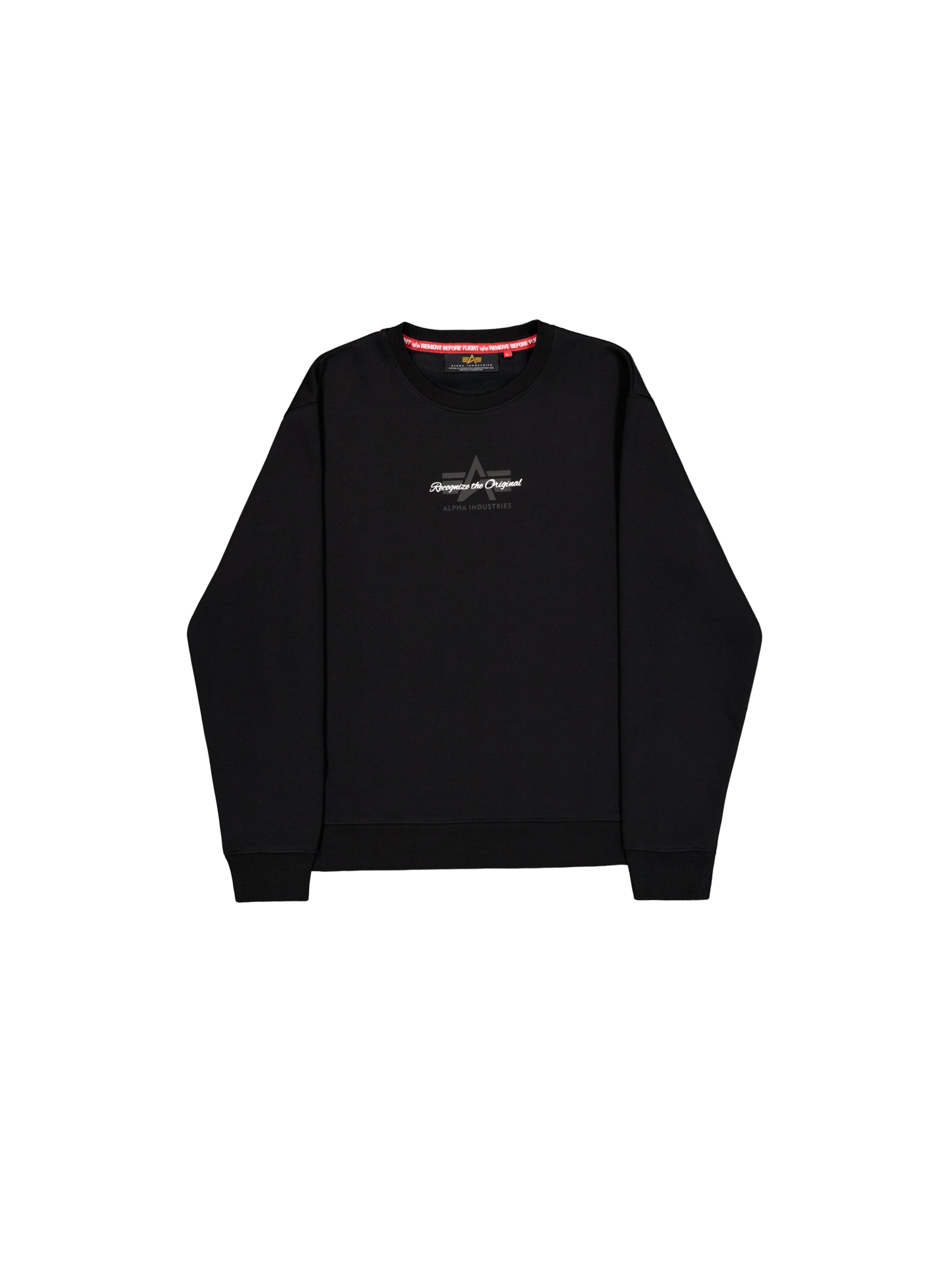 ALPHA INDUSTRIESSweater majica 'Foam' - crna boja: prednji dio