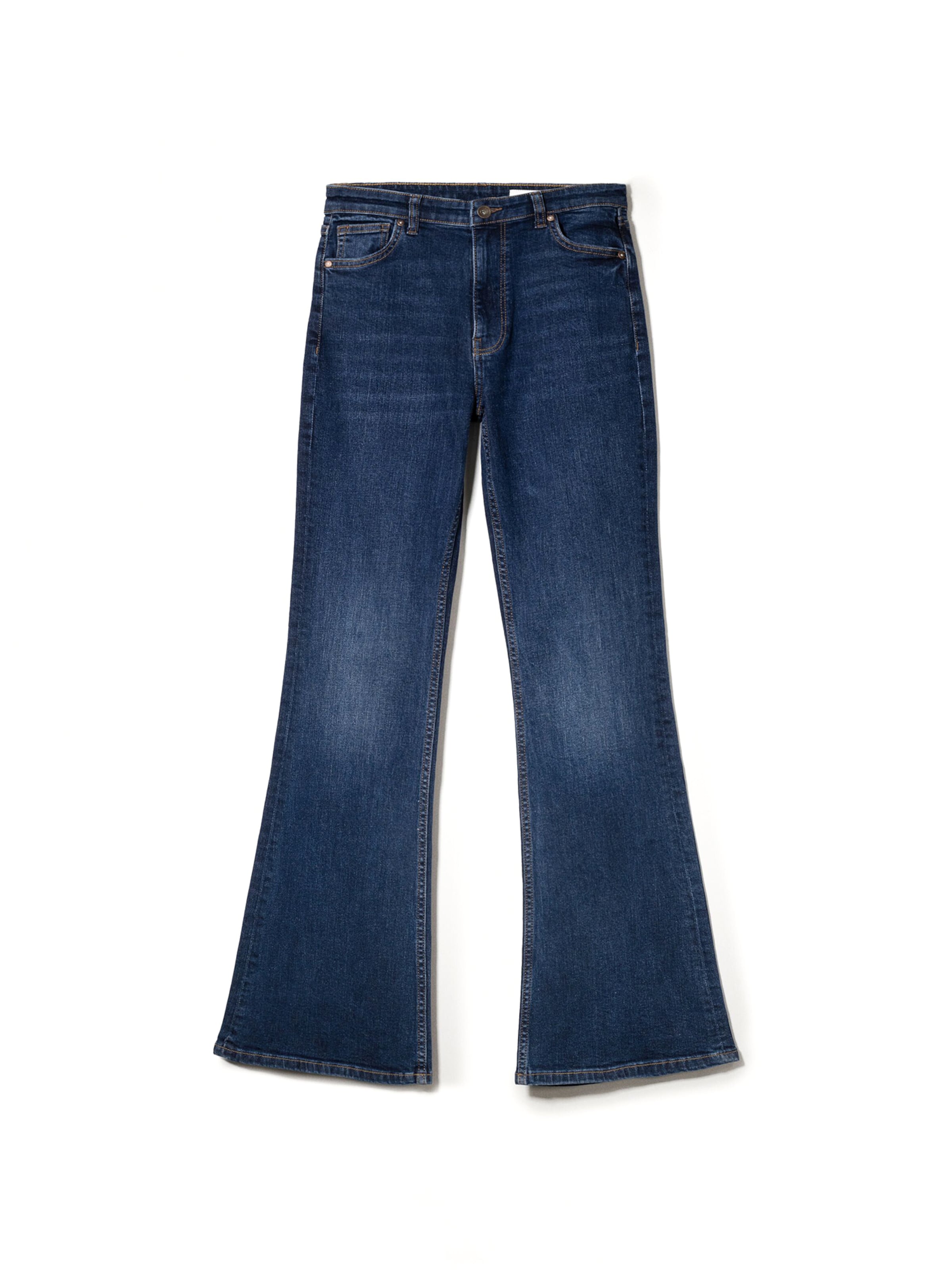 Bershka Zvonový Džíny – modrá: přední strana