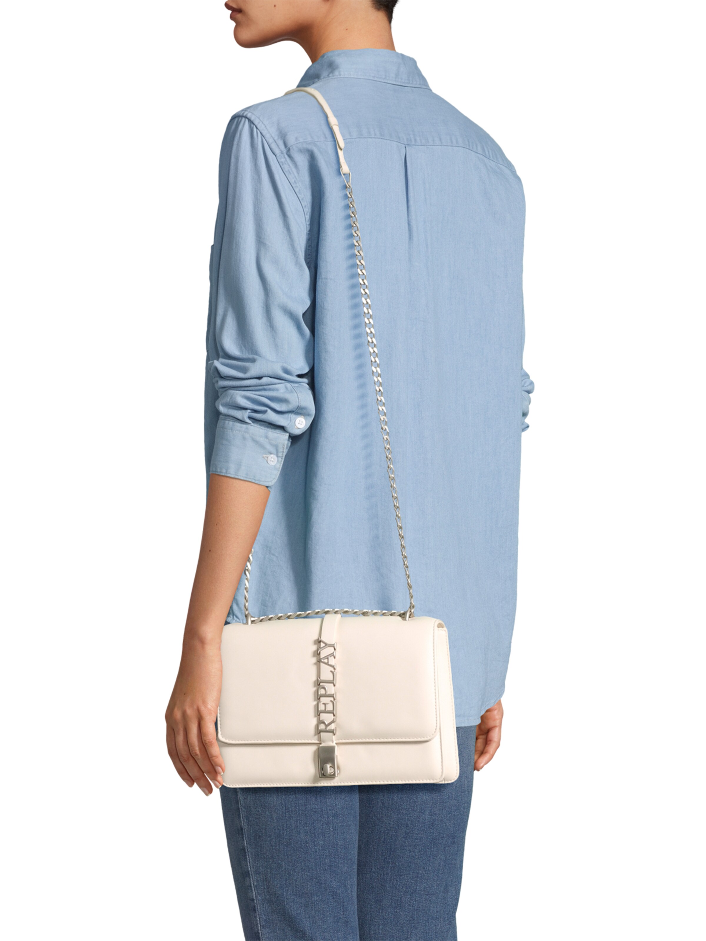 REPLAY Olkalaukku värissä valkoinen