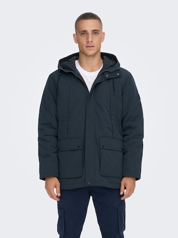 Parka d’hiver 'Jayden' Only & Sons en bleu