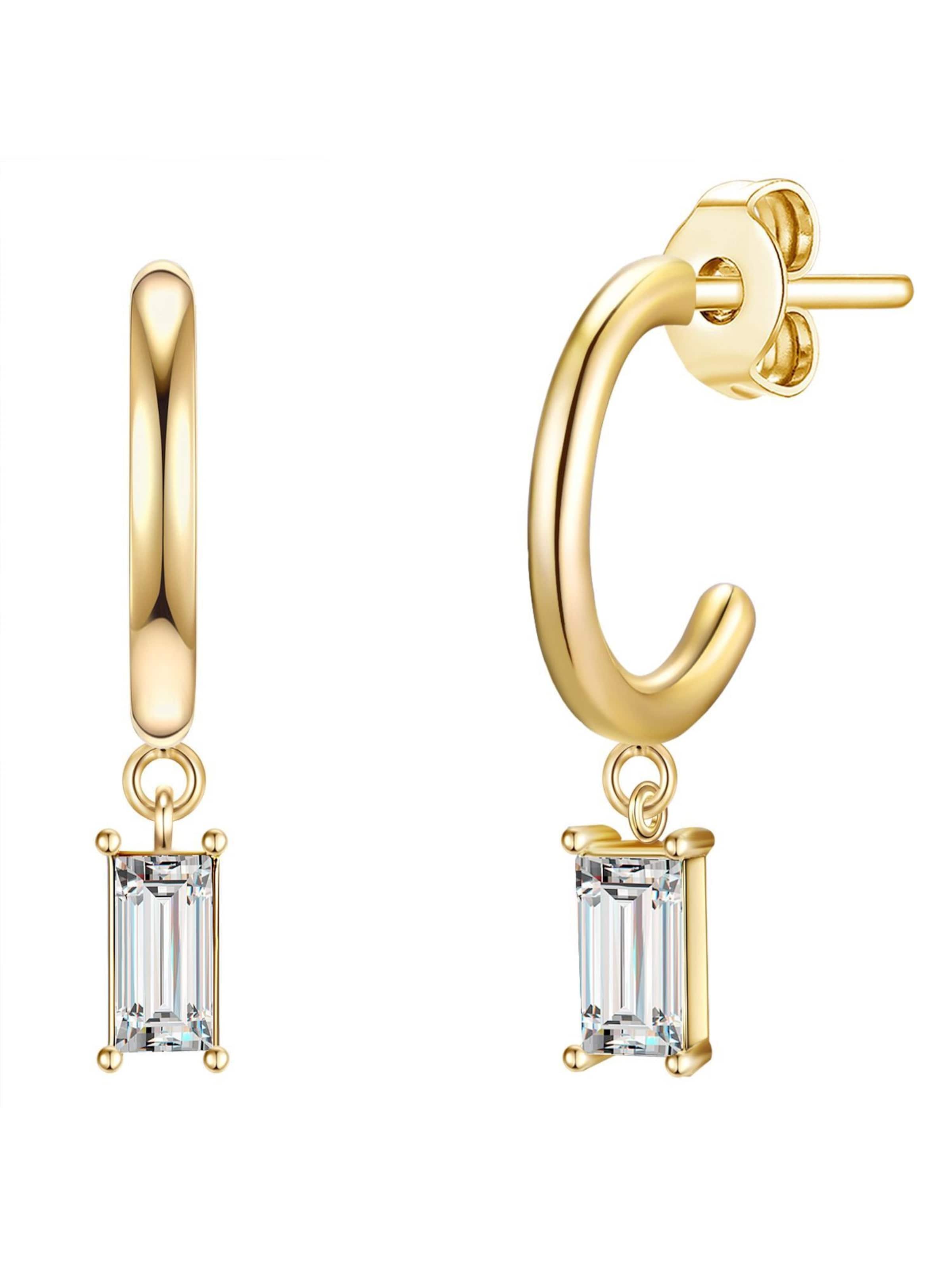 Boucles d'oreilles Lulu & Jane en or : devant