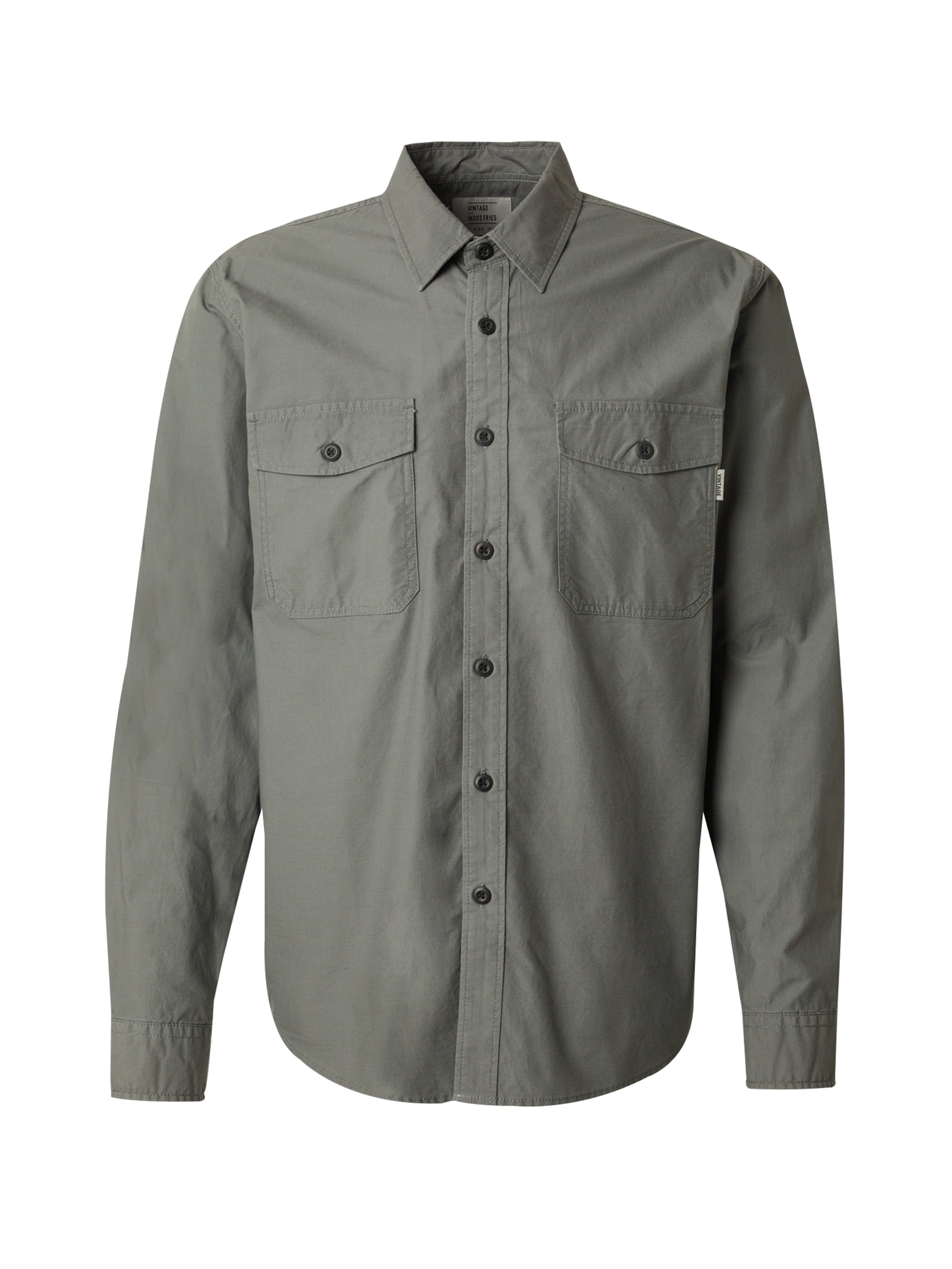 Vintage Industries Button Up Shirt 'Boston' in Grey: front