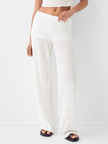 Bershka Regular Trousers in White